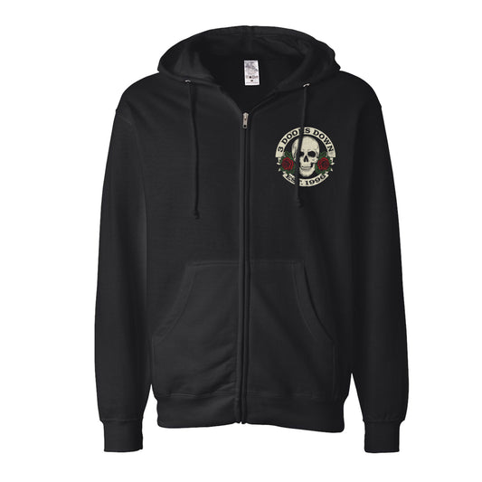 Skull and Roses Zip Hoodie